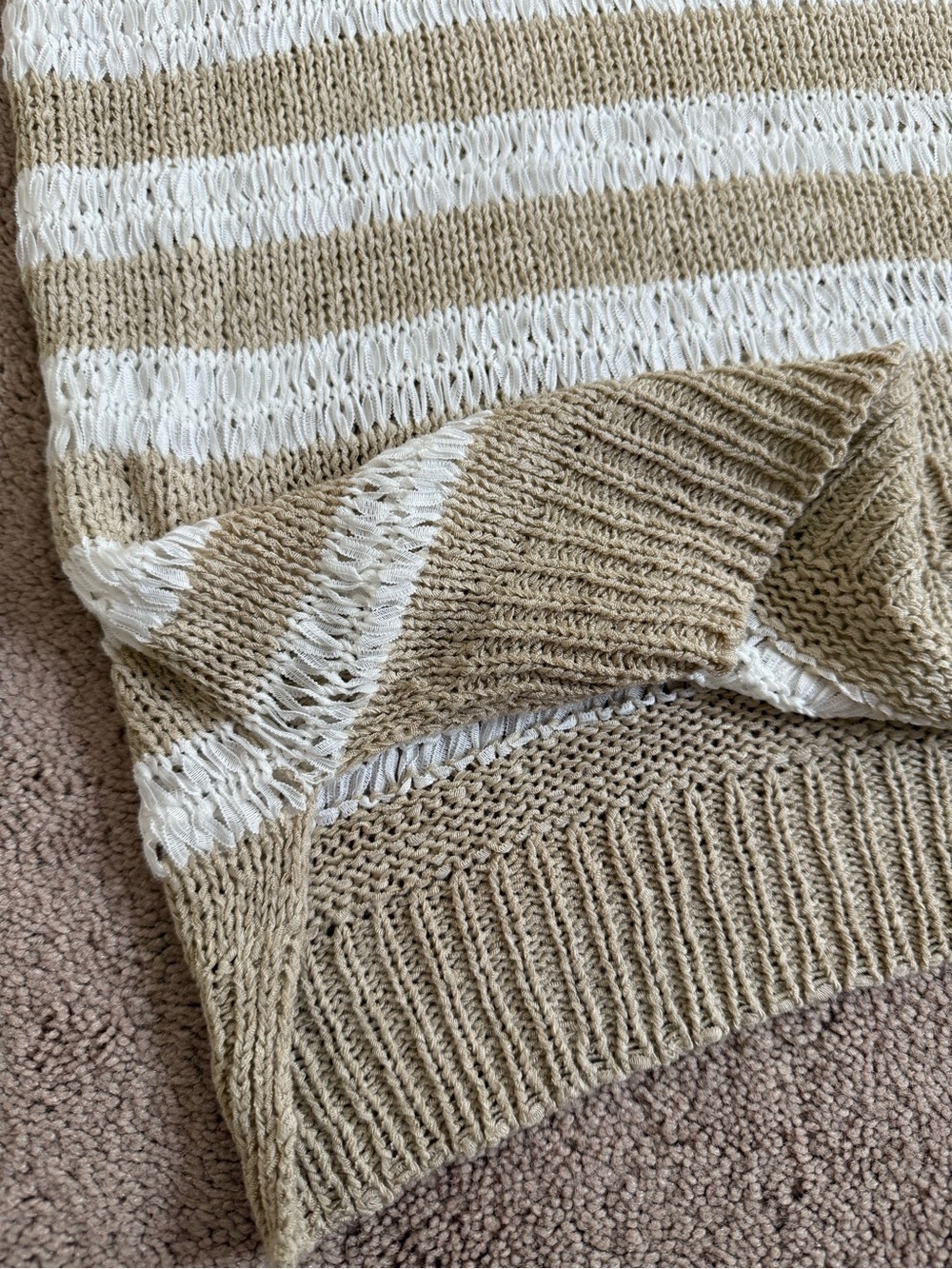 John + Jenn Breezy Stripes Pullover size Small Neutral Motif - Anthropologie - Picture 6 of 10